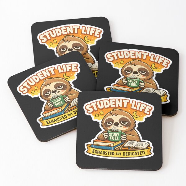 Item preview, Funny Student Life Sloth Sticker Exhausted But Dedicated Study Meme College Humor designed and sold by prashant-sahu.