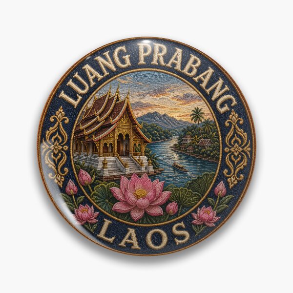 Item preview, Luang Prabang, Laos – Temple, Mekong & lotus ornament designed and sold by Girih.
