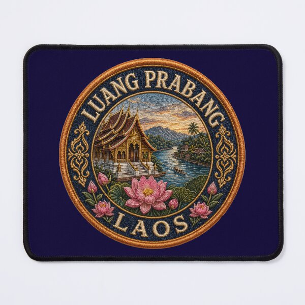 Item preview, Luang Prabang, Laos – Temple, Mekong & lotus ornament designed and sold by Girih.