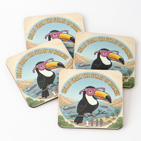 Item preview, Hello From The Strait Of Hormuz Nautical Illustration Exotic Bird Art designed and sold by SplashTastic.