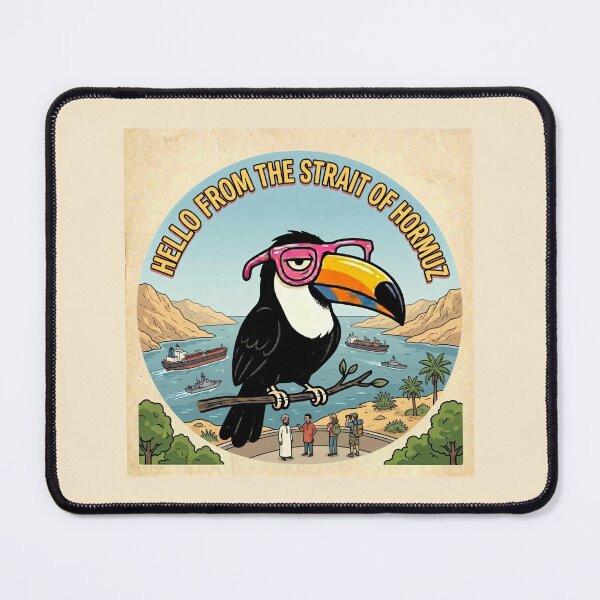 Item preview, Hello From The Strait Of Hormuz Nautical Illustration Exotic Bird Art designed and sold by SplashTastic.
