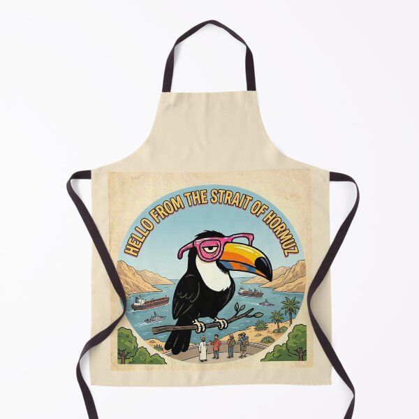 Item preview, Hello From The Strait Of Hormuz Nautical Illustration Exotic Bird Art designed and sold by SplashTastic.
