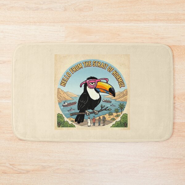 Item preview, Hello From The Strait Of Hormuz Nautical Illustration Exotic Bird Art designed and sold by SplashTastic.