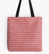 Pride and Prejudice Quotes Tote Bag