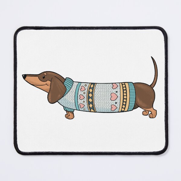 Item preview, Cute dachshund in a cosy jumper designed and sold by LittleSausage.