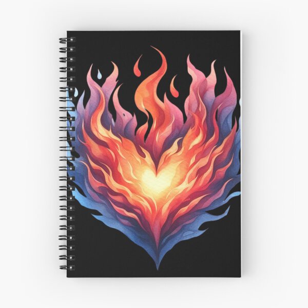 Item preview, Flaming Heart Watercolor Vibrant Fire and Passion Spirit Art designed and sold by VineVibe16Studio.