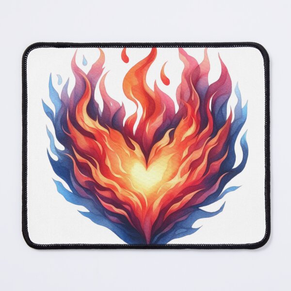 Item preview, Flaming Heart Watercolor Vibrant Fire and Passion Spirit Art designed and sold by VineVibe16Studio.