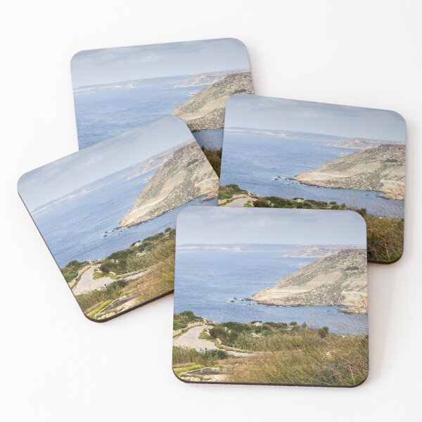 Item preview, Scenic Coastal Cliffs and Winding Path Overlooking Calm Blue Sea on a Cloudy Day designed and sold by Nmallia.