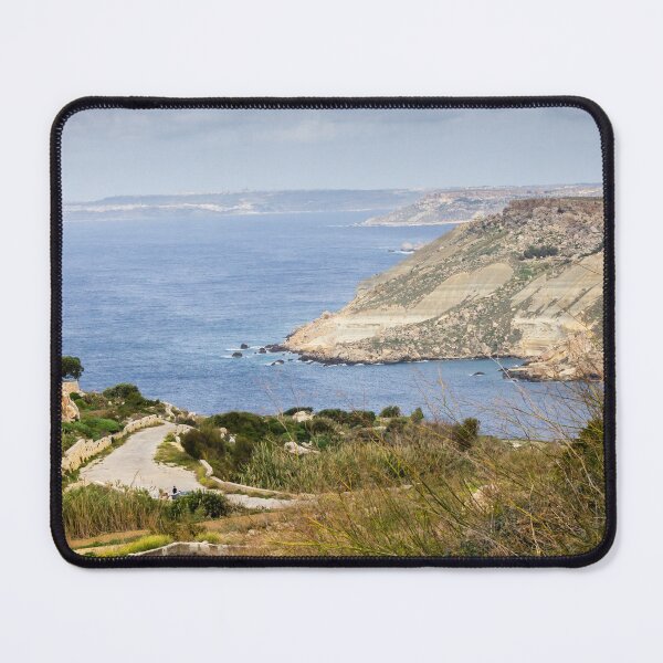 Item preview, Scenic Coastal Cliffs and Winding Path Overlooking Calm Blue Sea on a Cloudy Day designed and sold by Nmallia.
