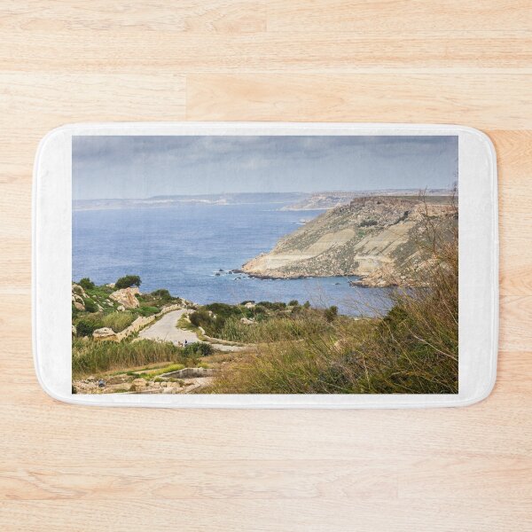Item preview, Scenic Coastal Cliffs and Winding Path Overlooking Calm Blue Sea on a Cloudy Day designed and sold by Nmallia.