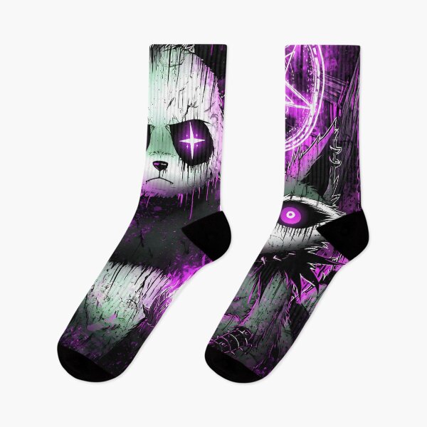 Item preview, Occult Panda Raccoon Dark Gothic Glitch Art with Purple Flames and Pentagram designed and sold by DonaldWaltersxx.