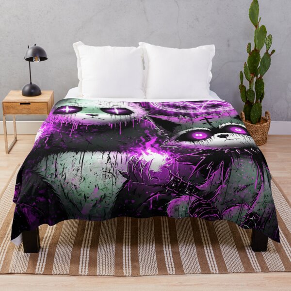 Item preview, Occult Panda Raccoon Dark Gothic Glitch Art with Purple Flames and Pentagram designed and sold by DonaldWaltersxx.