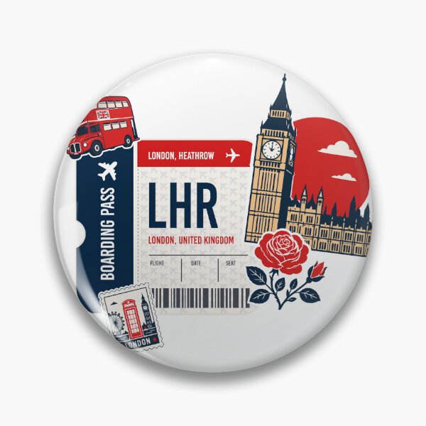 Item preview, London Boarding Pass Travel Souvenir Sticker – LHR Vintage Travel Collage Sticker designed and sold by Olivra.