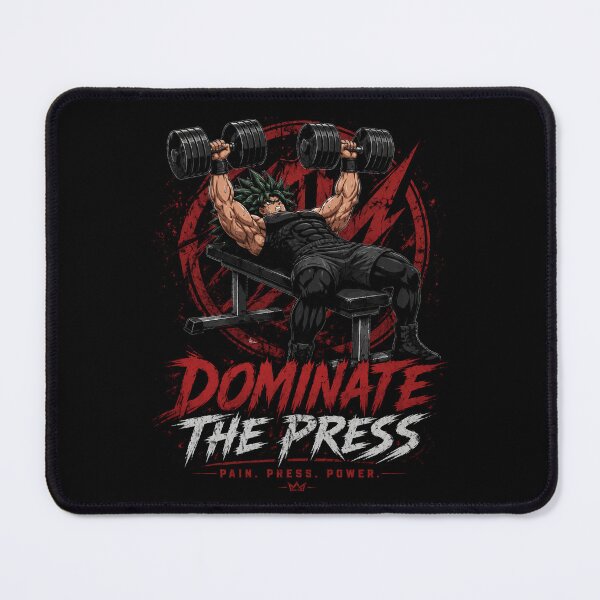 Item preview, Dominate the Press – Brutal Anime Bench Workout Power Lifting Design designed and sold by Inner Flame Studio.