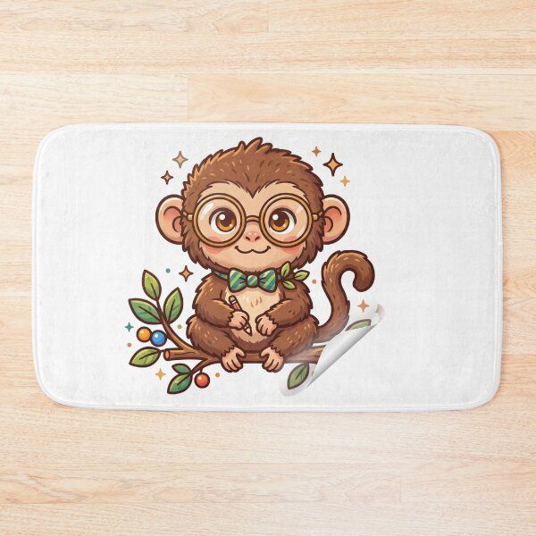 Item preview, Cute Monkey With Glasses Writing On Paper designed and sold by Hafcishop.