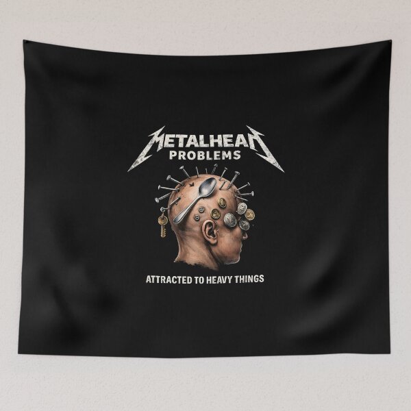 Item preview, Metalhead Problems Attracted To Heavy Things Funny Tee designed and sold by Fanverse Merchandise.