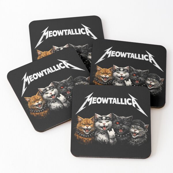 Item preview, Meowtallica Heavy Metal Cat Band Parody Art designed and sold by Fanverse Merchandise.