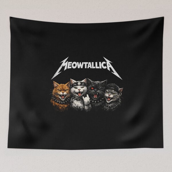 Item preview, Meowtallica Heavy Metal Cat Band Parody Art designed and sold by Fanverse Merchandise.