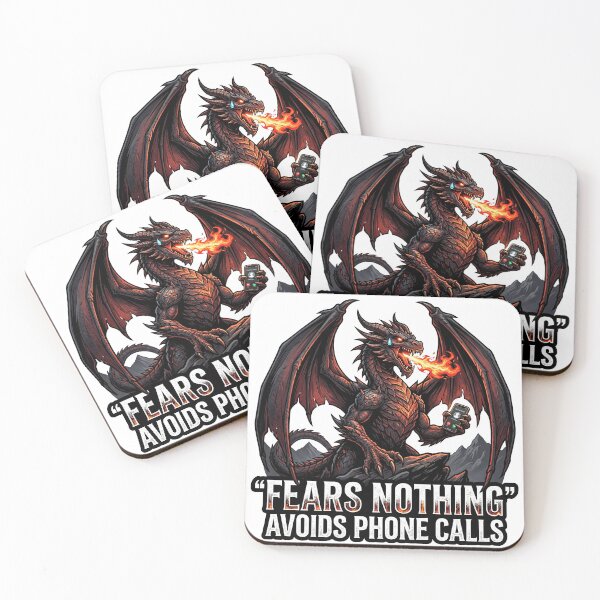 Item preview, Fears Nothing, Avoids Phone Calls (Funny Dragon Meme) designed and sold by Chartreuse Unicorn.