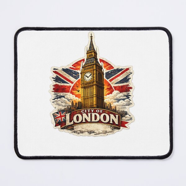 Item preview, City of London Big Ben Vintage British Flag Design designed and sold by GarnerSupplyCo.