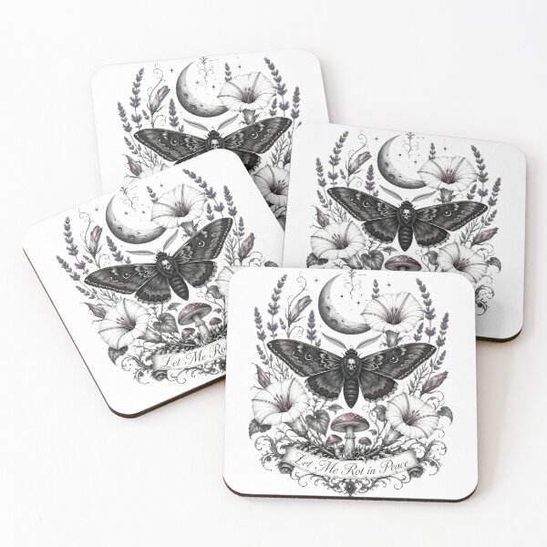 Item preview, Let Me Rot in Peace – Gothic Death Moth Botanical (Dark Academia) designed and sold by Yujanne.