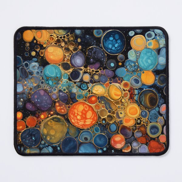 Item preview, Vibrant Golden Outlined Cosmic Cell Art designed and sold by LuminousFoundry.