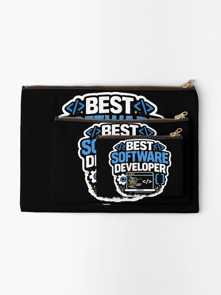 Thumbnail 2 of 4, Zipper Pouch, Best Software Developer Computer Programmer Coding designed and sold by novadawy.