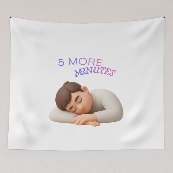 Item preview, 5 More Minutes – Funny Sleepy Mood Design designed and sold by MoodPrintsShop.