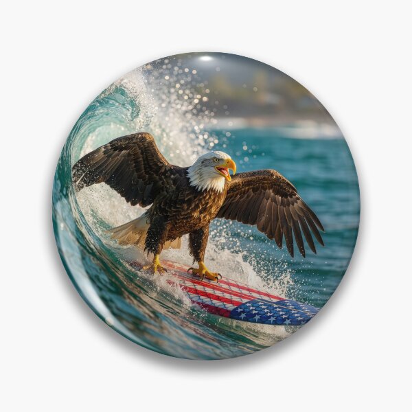 Item preview, Surfing Bald Eagle designed and sold by Tridentulus.