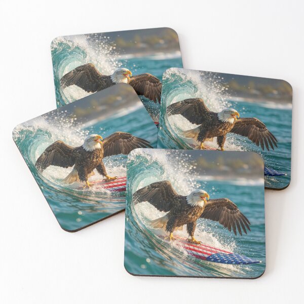 Item preview, Surfing Bald Eagle designed and sold by Tridentulus.