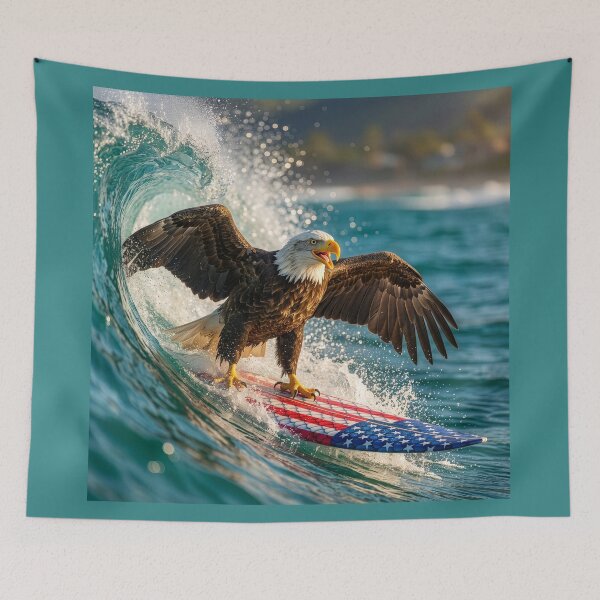 Item preview, Surfing Bald Eagle designed and sold by Tridentulus.