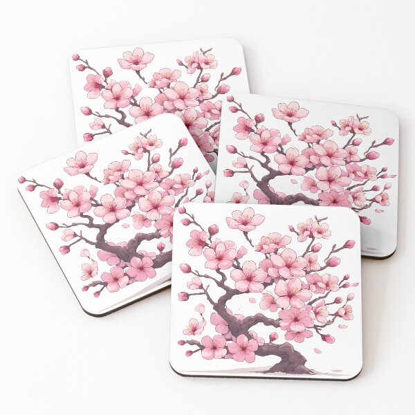 Item preview, Blooming Sakura Tree with Pink Cherry Blossoms Illustration designed and sold by Karolina’s Cozy Creations.