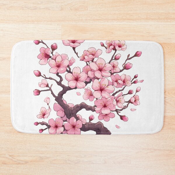 Item preview, Blooming Sakura Tree with Pink Cherry Blossoms Illustration designed and sold by Karolina’s Cozy Creations.