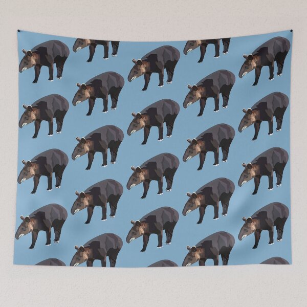 Item preview, M is for Mountain Tapir,Tapir Artwork – Unique Tropical Mammal Illustration and Wildlife Design designed and sold by PrettylittlepastelUk.