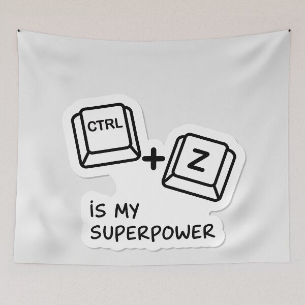 Item preview, Ctrl Z Is My Superpower Sticker designed and sold by hypArt.