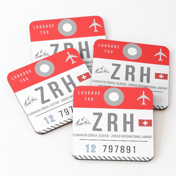 Artikelvorschau, ZRH – dekorativer Gepäckanhänger des Flughafens Zürich Kloten/Zürich International entworfen und verkauft von HMBPHOTO.