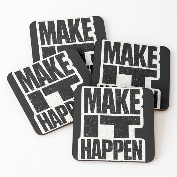 Item preview, Make It Happen – Bold Motivational Typography | Hustle Grunge Art Print designed and sold by irfanshikh.