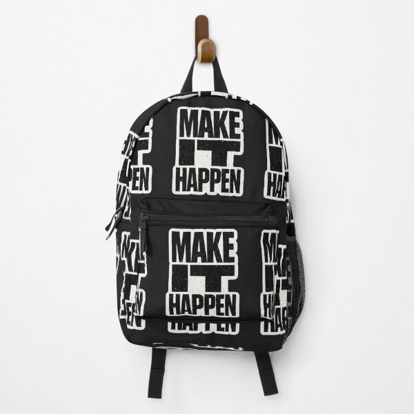 Item preview, Make It Happen – Bold Motivational Typography | Hustle Grunge Art Print designed and sold by irfanshikh.
