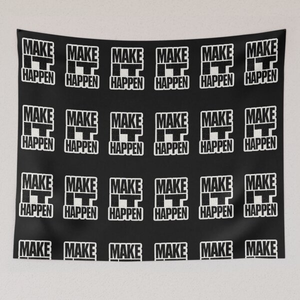 Item preview, Make It Happen – Bold Motivational Typography | Hustle Grunge Art Print designed and sold by irfanshikh.