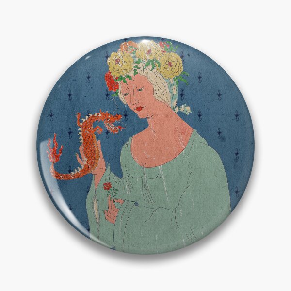 Artikelvorschau, Blumenfee mit kleinem Drachen – Mittelalterliche Fantasy Illustration entworfen und verkauft von einechtervogel.