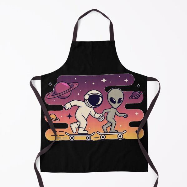 Item preview, Astronaut and Alien Friendship Skateboarding Through Galaxy Space Design designed and sold by D-Oles-Mercher.