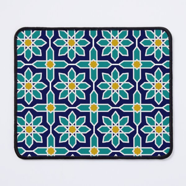 Item preview, Navy Ochre and Teal Mediterranean tile mosaic designed and sold by findlost.