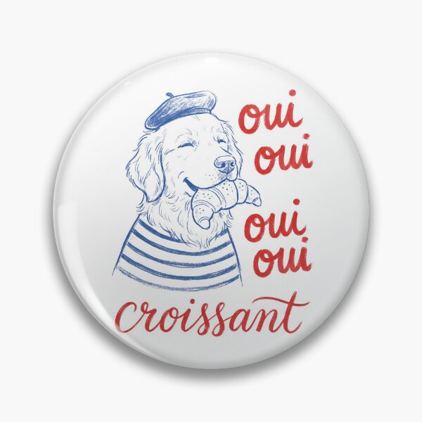 Aperçu de l'œuvre  Oui Oui Croissant Chien (golden retriever) créée et vendue par shellle in the ocean.