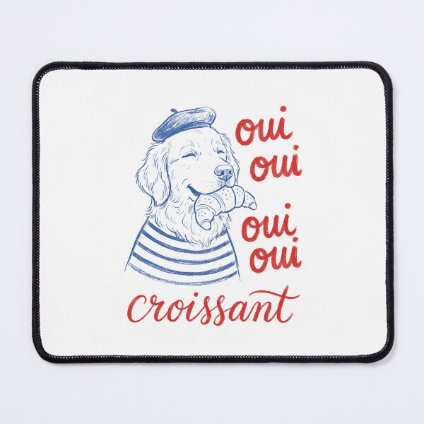 Aperçu de l'œuvre Oui Oui Croissant Chien (golden retriever) créée et vendue par shellle in the ocean.