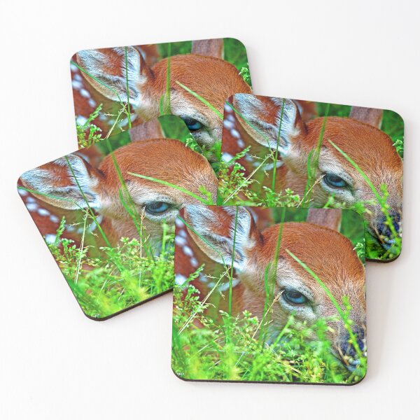 Item preview, White-tailed Deer Fawn Peering Out from Meadow Grass designed and sold by AMacGPhilly.