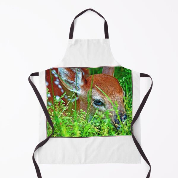 Item preview, White-tailed Deer Fawn Peering Out from Meadow Grass designed and sold by AMacGPhilly.