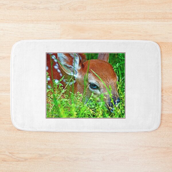 Item preview, White-tailed Deer Fawn Peering Out from Meadow Grass designed and sold by AMacGPhilly.
