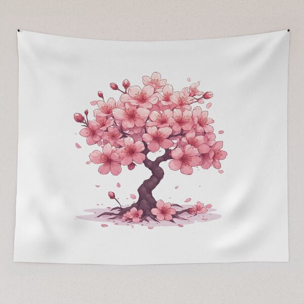 Item preview, Mini Sakura Tree in Full Bloom – Pink Cherry Blossom Illustration designed and sold by Karolina’s Cozy Creations.