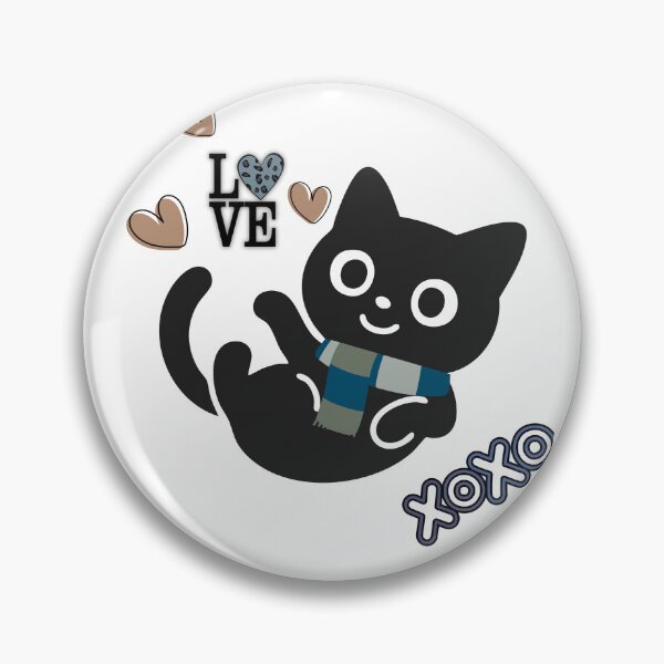Item preview, Cute Black Cat Love - Kawaii Kitten Illustration designed and sold by Heartbeat Studio by Yederlin.
