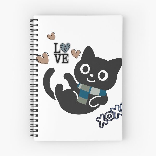 Item preview, Cute Black Cat Love - Kawaii Kitten Illustration designed and sold by Heartbeat Studio by Yederlin.